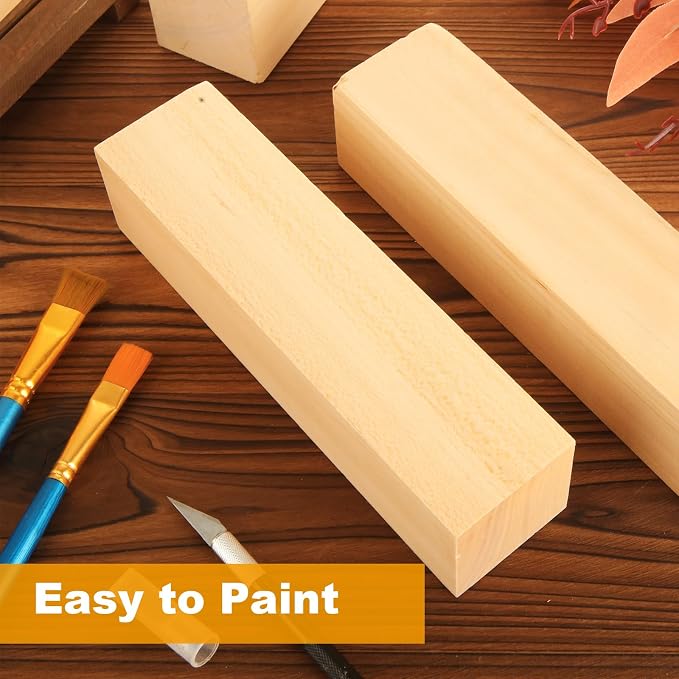 2 Pack 10x3x3 inch Basswood Carving Blocks, Unfinished Bass Wood Blocks