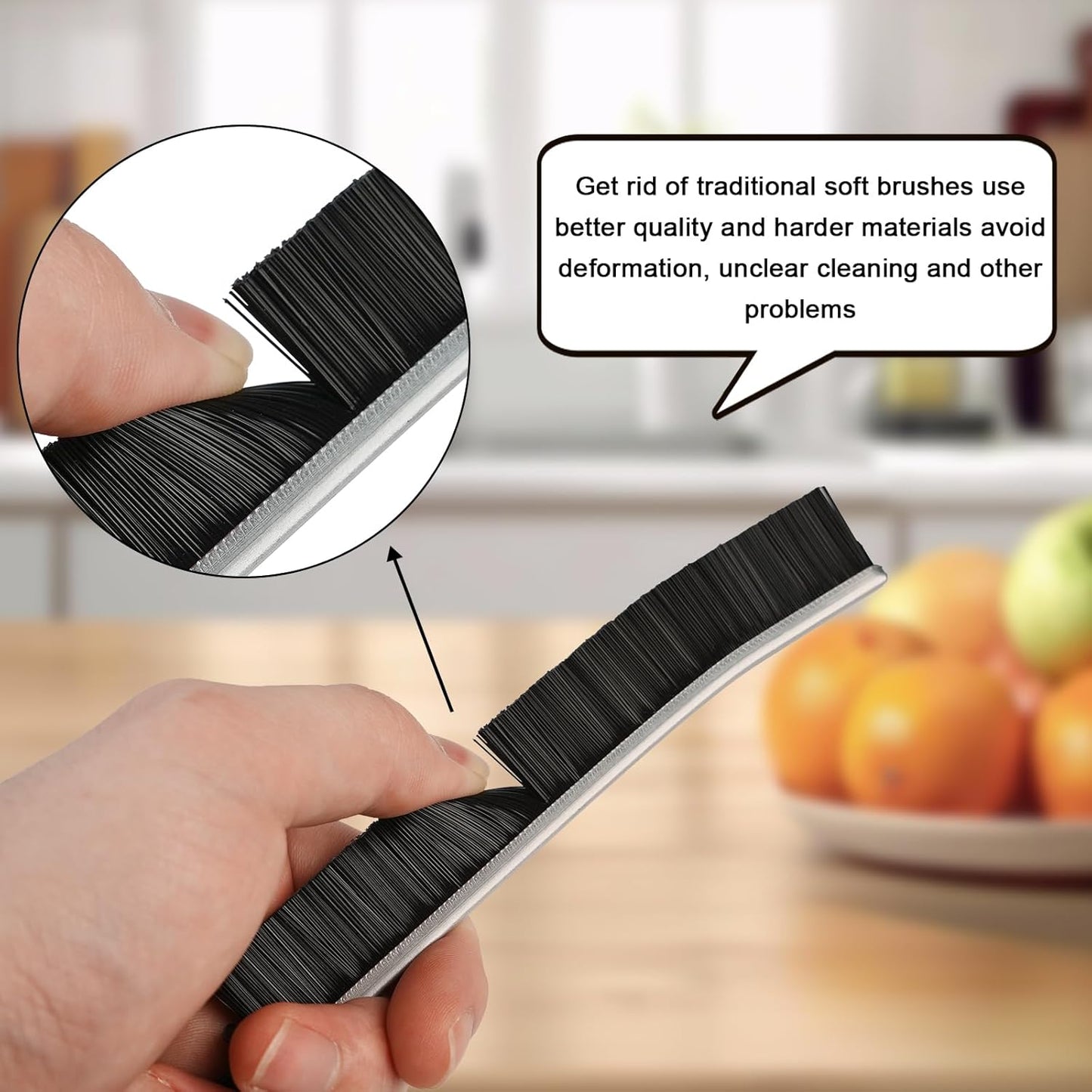 5PCS Crevice Cleaning Brush,Gap Cleaning Brush, Slim Flat Curved Brush for Narrow Gaps,Deep Crevices and Small Spaces,Hard Bristle Brush,Easy to Clean, No Residue, Kitchen & Bathroom Cleaning