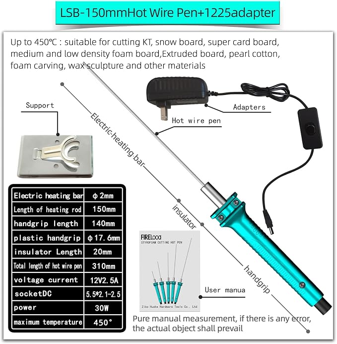 Hot Wire Pen, Electric Hot Wire Cutter Pen 15cm, Styrofoam Cutting Hot Pen Hot