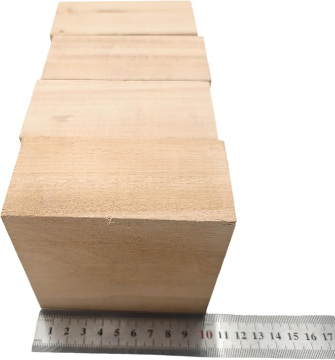 4PCS Basswood Carving Blocks, Whittling Wood Carving Kit, Unfinished Wooden