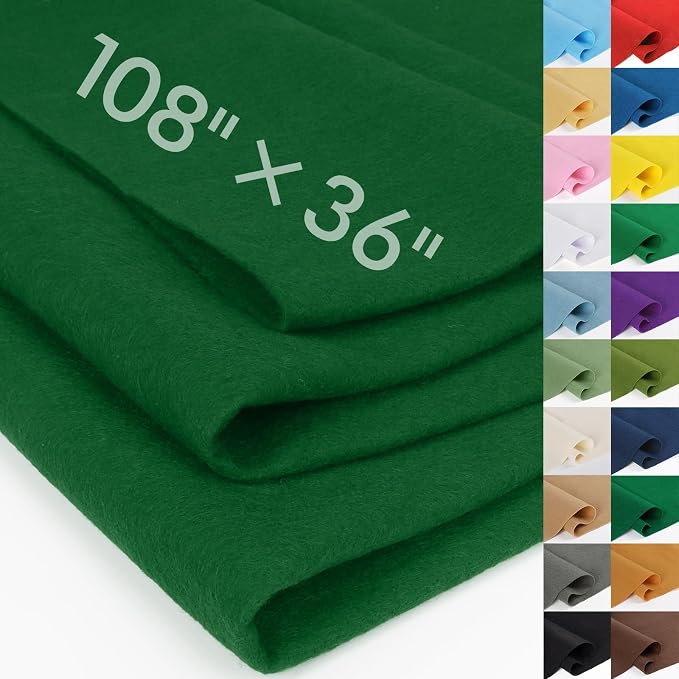 Moss Green Fabric Sheet 108" X 36", 1.4mm Thick Large Soft Durable Flexible
