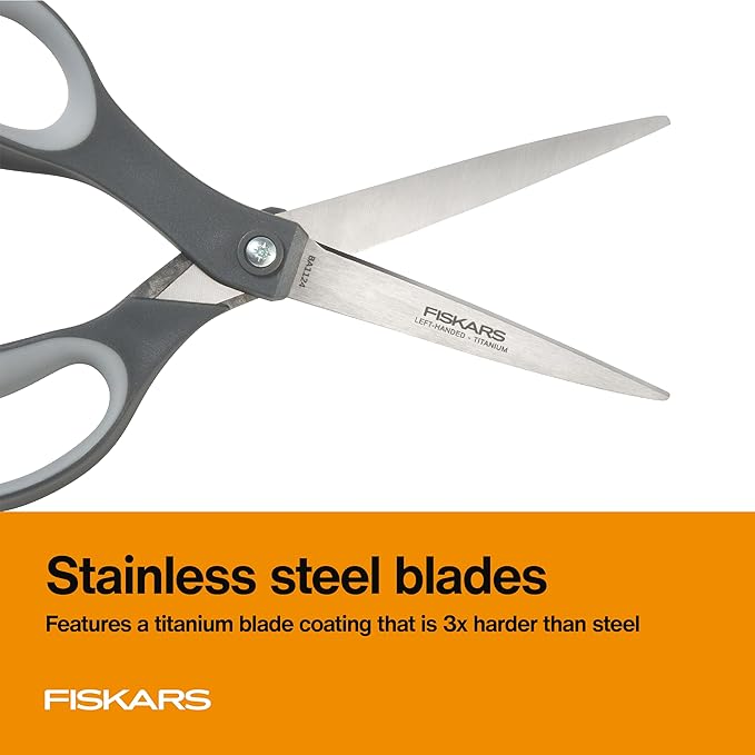 Fiskars 8" Left-Handed Titanium All Purpose Scissors