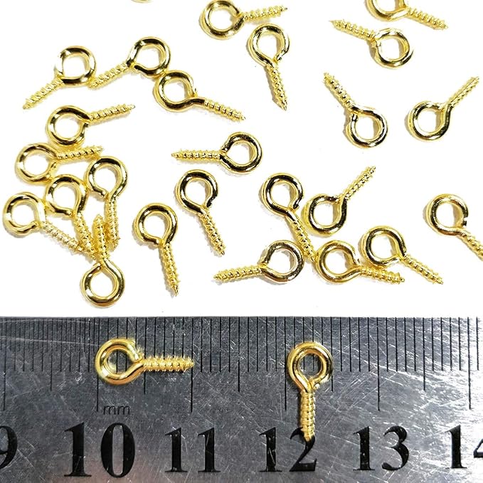 300PCS Mini Screw Eye Pin Pegs, 10 x 5mm Hooks, Self Tapping Screws