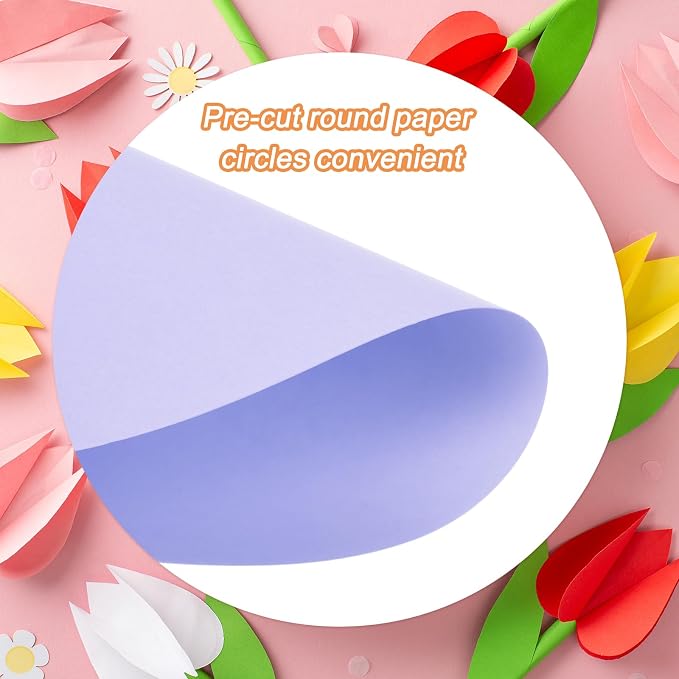 MECCANIXITY 60 PCS Light Purple Circle Cutouts Paper, 6 Inch Round Cutouts