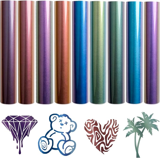 Tintnut Chameleon Heat Transfer Vinyl, 9 Sheets 12×10in Iron on Vinyl |