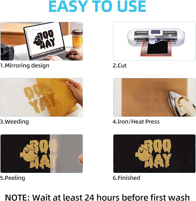 guangyintong HTV Heat Transfer Vinyl Bundle, 41 Pack 12" x 10" Iron on Vinyl