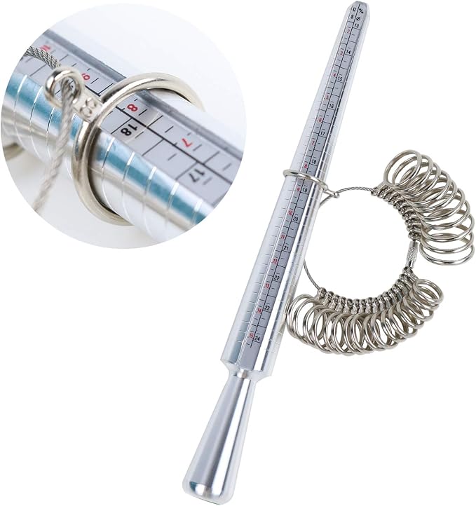 NIUPIKA Ring Sizer Measuring Tool Ring Mandrel Ring Measurer Ring Sizing Kit