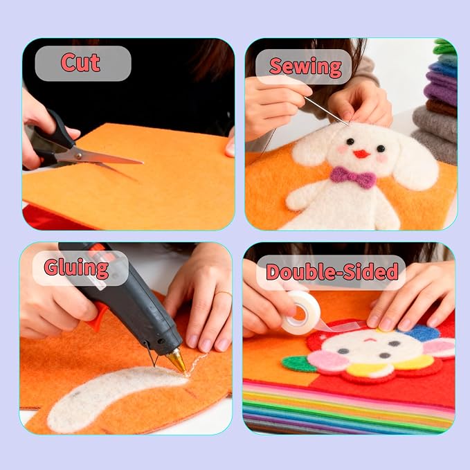 120 Pcs Craft Felt Sheets, 8 x 12 inch Soft Felt Squares