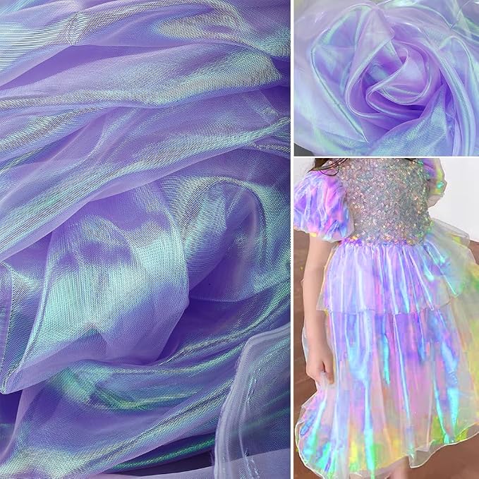 3.3 Yard Magic Purple Organza Fabric