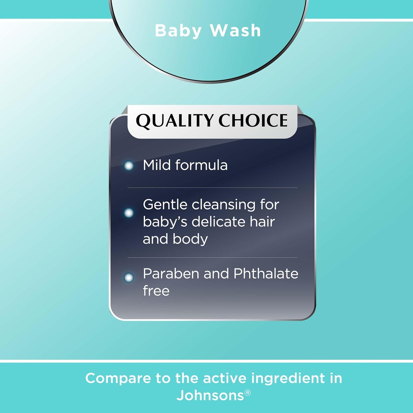 Quality Choice Baby Wash & Shampoo, Paraben & Phosphate Free Formula for Safe, Tear Free, Gentle Cleansing of Soft Delicate Hair & Body. 15 oz Bottle for Moisture Rich Daily Soothing Bath Routine