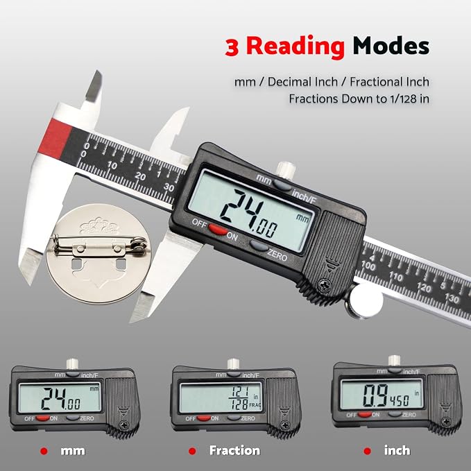 S&F STEAD & FAST Digital Calipers 6 inch, Caliper Measuring Tool, Stainless