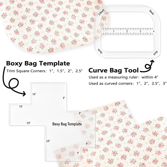 5Pcs Boxy Bag Making Templates for DIY Sewing Enthusiast | Bag Making Supplies