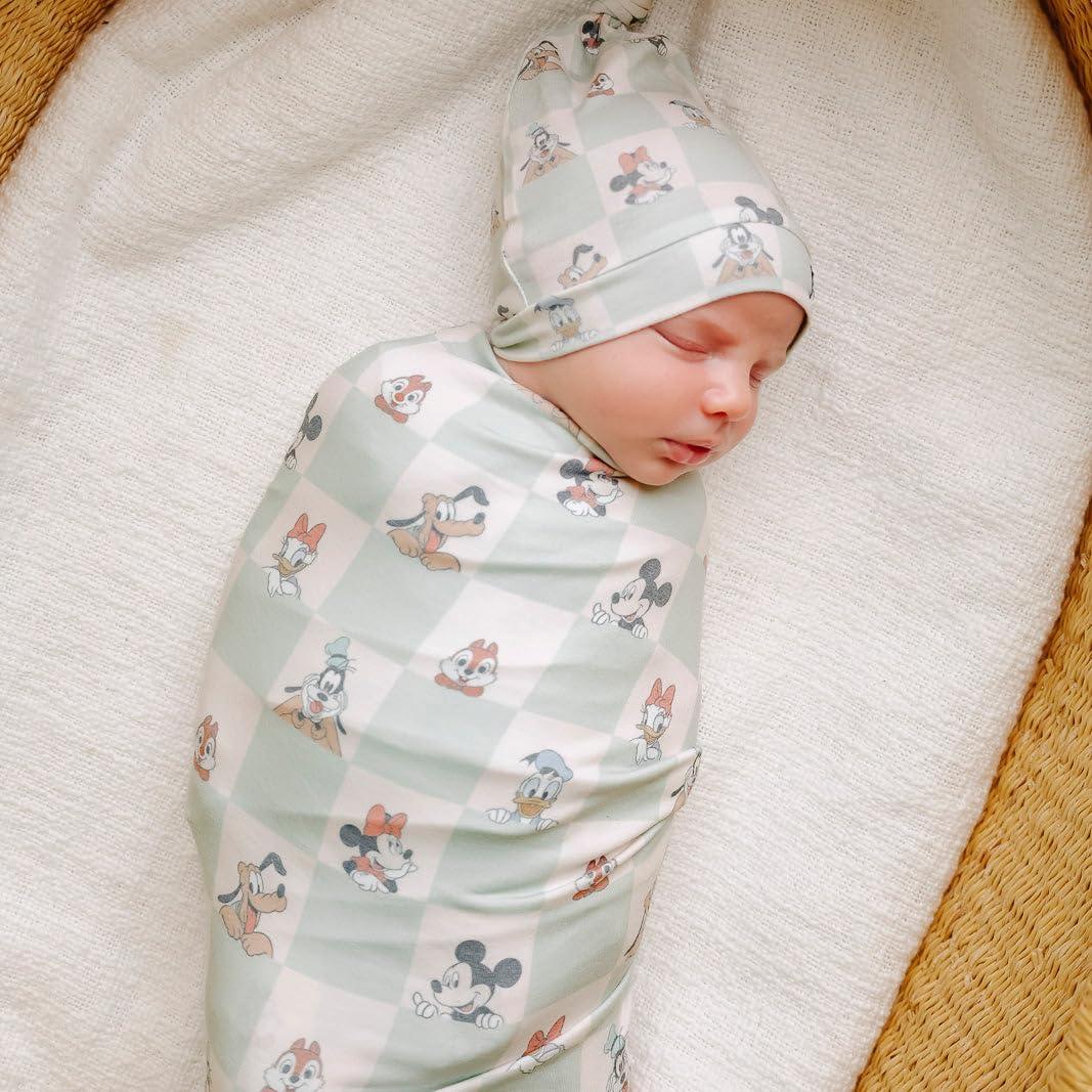 Copper Pearl Large Premium Knit Baby Swaddle Receiving Blanket Mickey Mouse & Friends