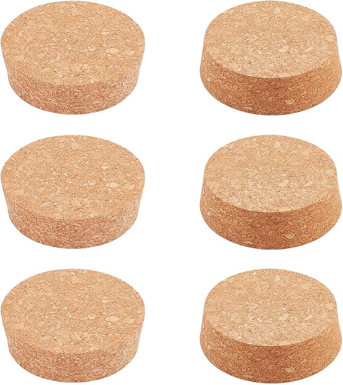 BENECREAT 6PCS Cork Bottle Stoppers, Durable Wooden Tapered Cork Plugs