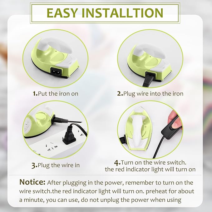 Honoson Mini Craft Iron Mini Heat Press Small Iron 3.93 x 2.36 x 2.76 in
