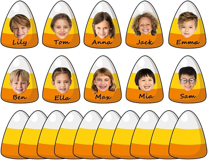 gisgfim 80Pcs Halloween Candy Corn Cutouts Halloween Party Decorations Bulletin