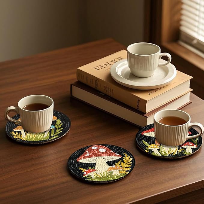 EWJRNSF 6 PCS 5D Diamond Painting Coasters Kits