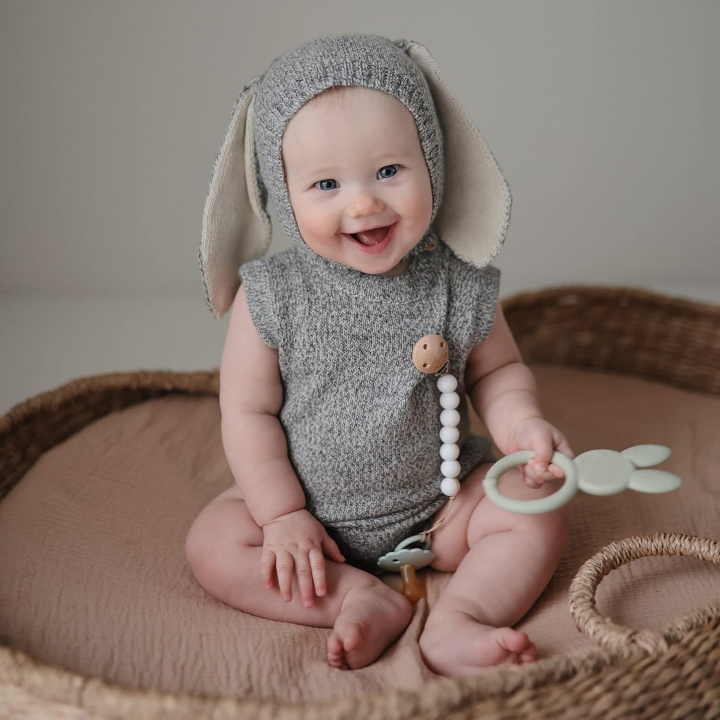 mushie Silicone Baby Teether Toy | Bunny