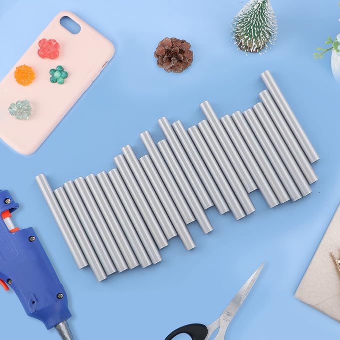 ENPOINT Metallic Silver Hot Glue Sticks, Sealing Wax Adhesive Sticks