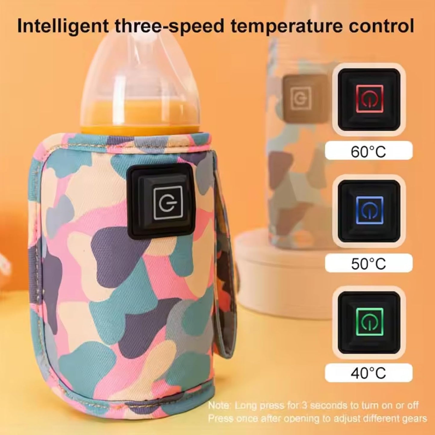 USB Baby Bottle Warmer,Portable Car Travel Bottle Warmer,Three Levels Temperature Adjustment Hook Design Bottle Warmer, Milk Heat Keeper Baby Bottle Warmer
