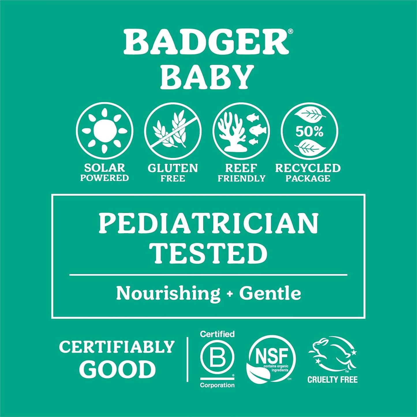 Badger Mineral Baby Sunscreen Cream SPF 40, 98% Organic Toddler Sunscreen with Zinc Oxide, Broad Spectrum, Reef Safe, Water Resistant, Pediatrician Tested Baby Sunblock for Sensitive Skin, 2.9 fl oz