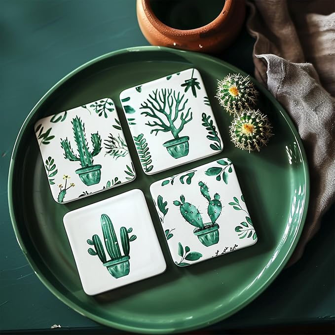 10pcs 4''x4'' Ceramic Tiles for Crafts, Blank Ceramic Coaster for Craft