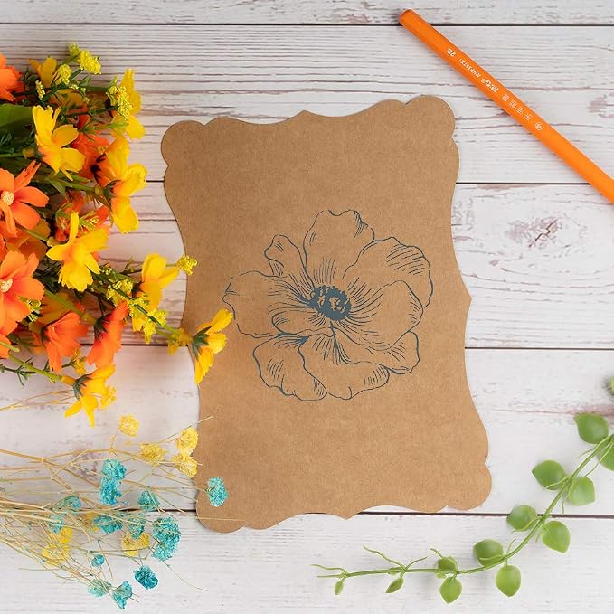 50 Pack Blank Kraft Greeting Cards, Kraft Color, 4x6IN | Thick Cardstock Paper