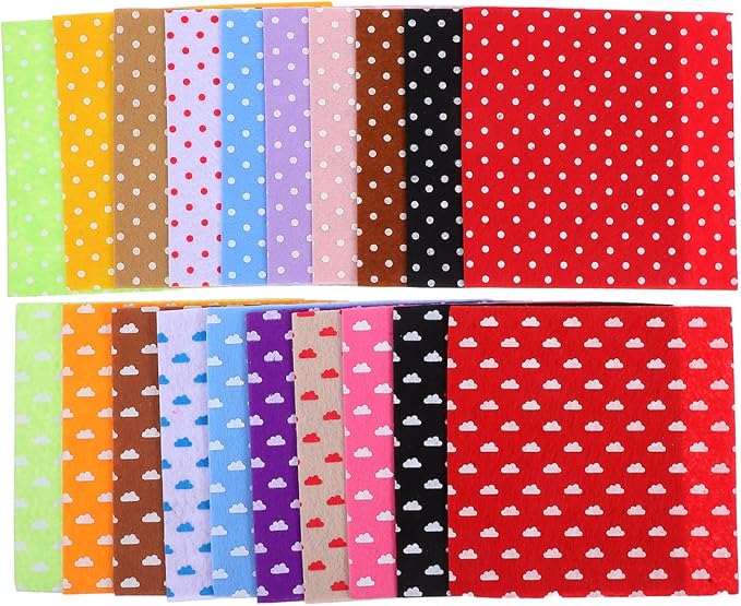 Healifty 20pcs Felt Fabric Sheets, Squares