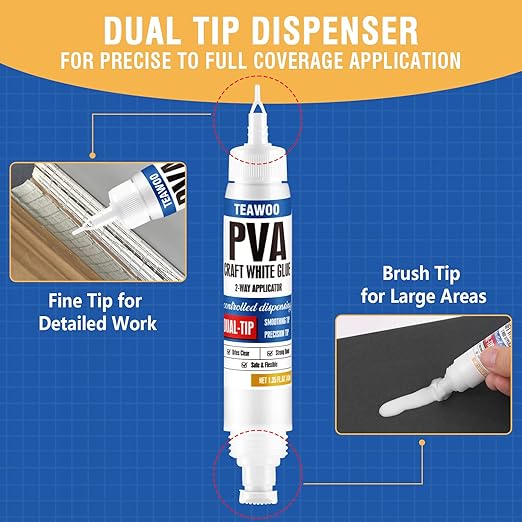 TEAWOO Book Repair Kit, 8.5 Oz + 2×1.35 Oz Acid-Free PVA Adhesive | Binding