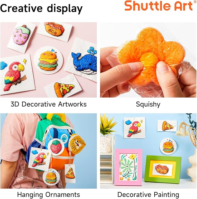 Shuttle Art 68 Pcs Magic Foam Texture Painting Refill Paper Kit