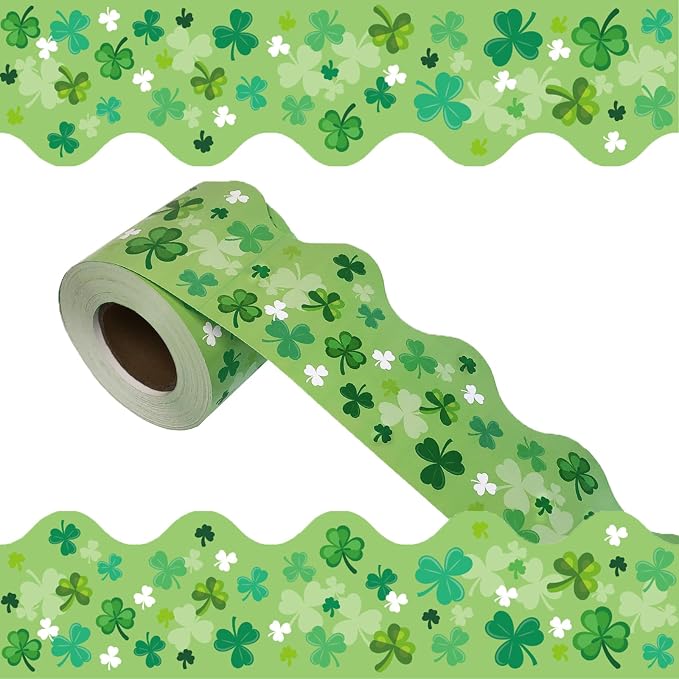 69 Feet St Patricks Day Bulletin Board Decorations Lucky Green Shamrock Clover