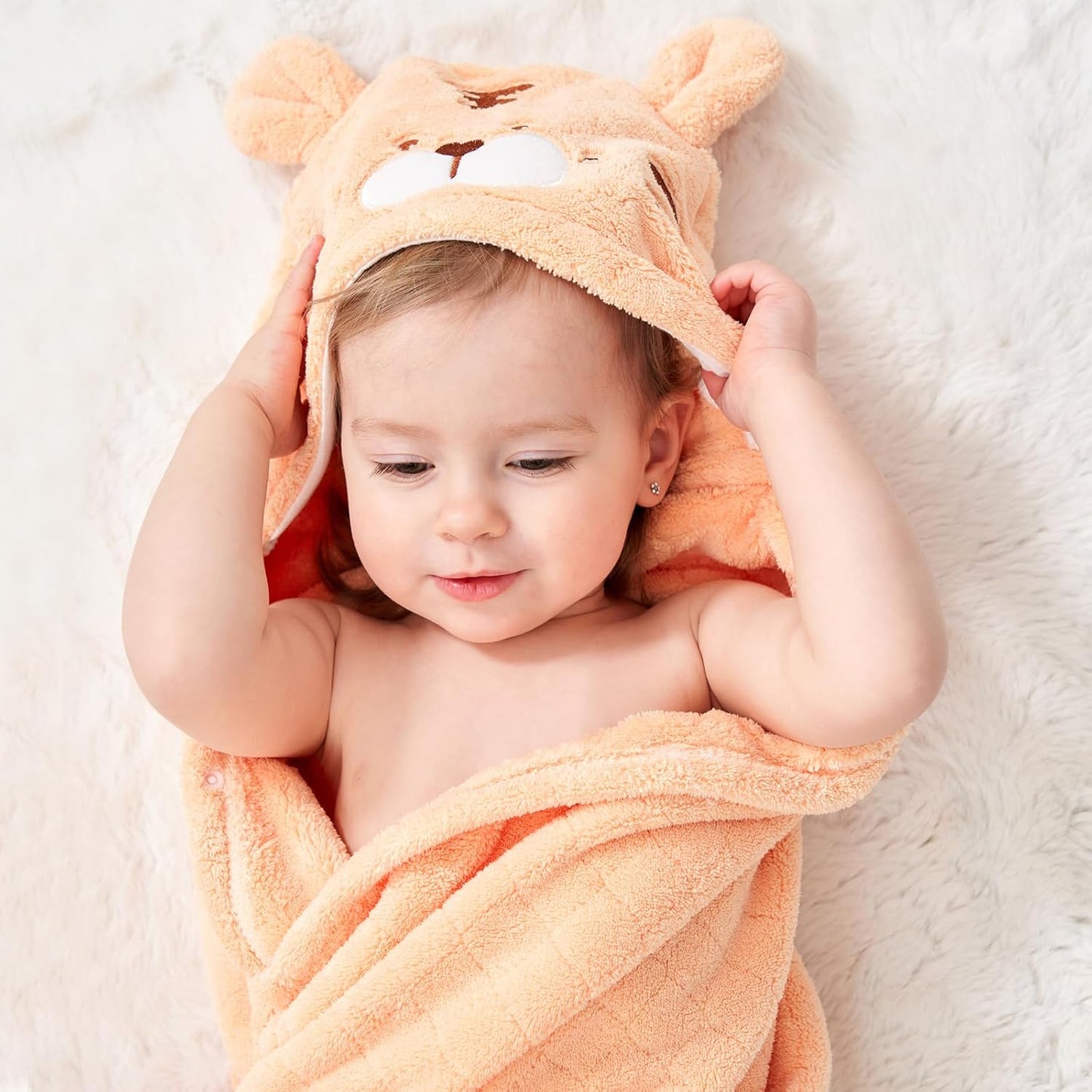 Toddler Bath Towel Hooded Kids Towels Baby Bath Towels for Boy Girl 0-5 Year, 2-Pack Thick Absorbent Toddler Towels with Hood Kids Bath Towel, Large 50''x32'' Baby Hooded Towel for Kids