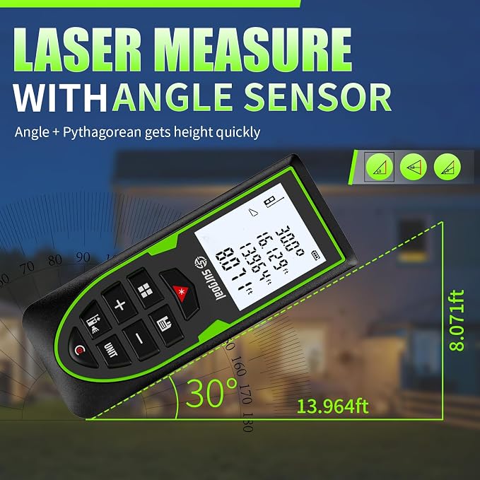 Mini Green Laser Distance Meter 262Ft – Rechargeable Digital Measuring Tool