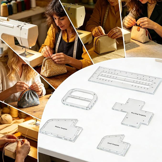5Pcs Boxy Bag Making Templates for DIY Sewing Enthusiast | Bag Making Supplies