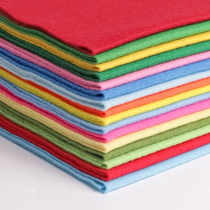 16 Pcs 8x18in Soft Felt Fabric Sheets, 16 Assorted Neon Colors Felt Pack