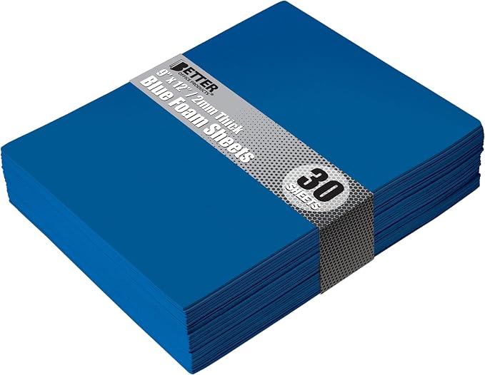 Better Office Products Blue EVA Foam Sheets, 30 Pack, 2mm Thick, 9 x 12 Inch