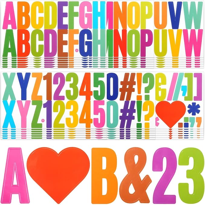 600 Pcs 36 Sheets Letter Stickers 2.5 Inches Colorful Large Alphabet Number