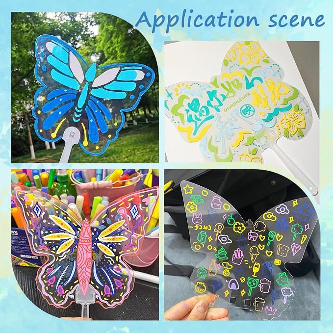 10Pcs Blank Hand Fans Mini Transparent Blank Fans Bulk Decorative Plastic