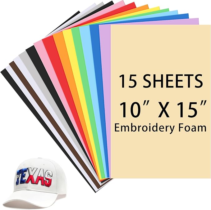 Innconee 15 Pcs Embroidery Foam 3mm Thick 10 x 15 Inch 3D Puffy EVA Foam Sheets