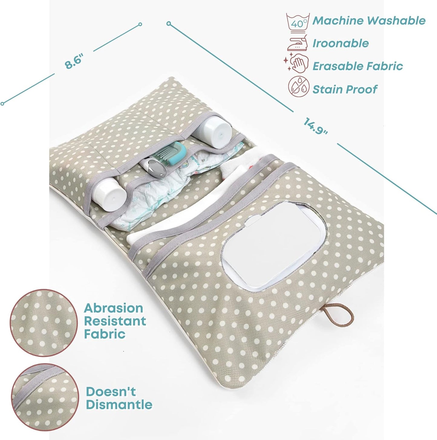 HAMUR Baby Diaper Bag Organizer – Travel-Friendly, Compact & Foldable | Stroller Pouch for Newborn Essentials – Must-Have for Boys & Girls (Leaves)