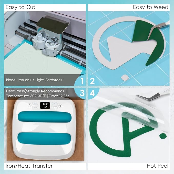 Aoder Green Heavy Duty Puff Vinyl Heat Transfer