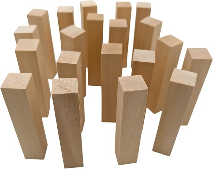 20PCS Basswood Carving Blocks, Whittling Wood Carving Kit, Unfinished Wooden