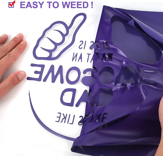 FUNKAKA Purple Heat Transfer Vinyl Rolls, Adhesive Glossy HTV Vinyl