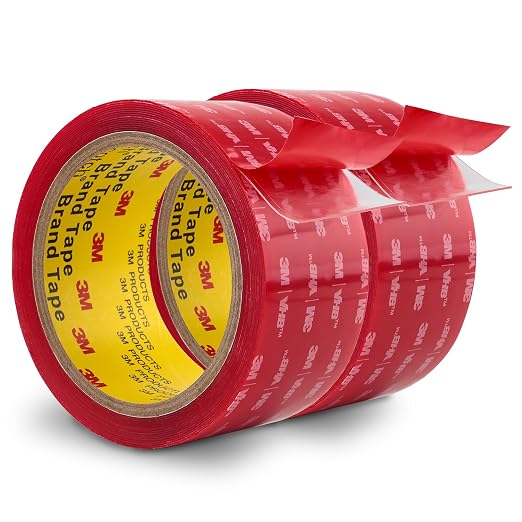 3M Double Sided Tape Heavy Duty 2" x15.4Ft 2 Pack 4905 Clear | Waterproof Heat