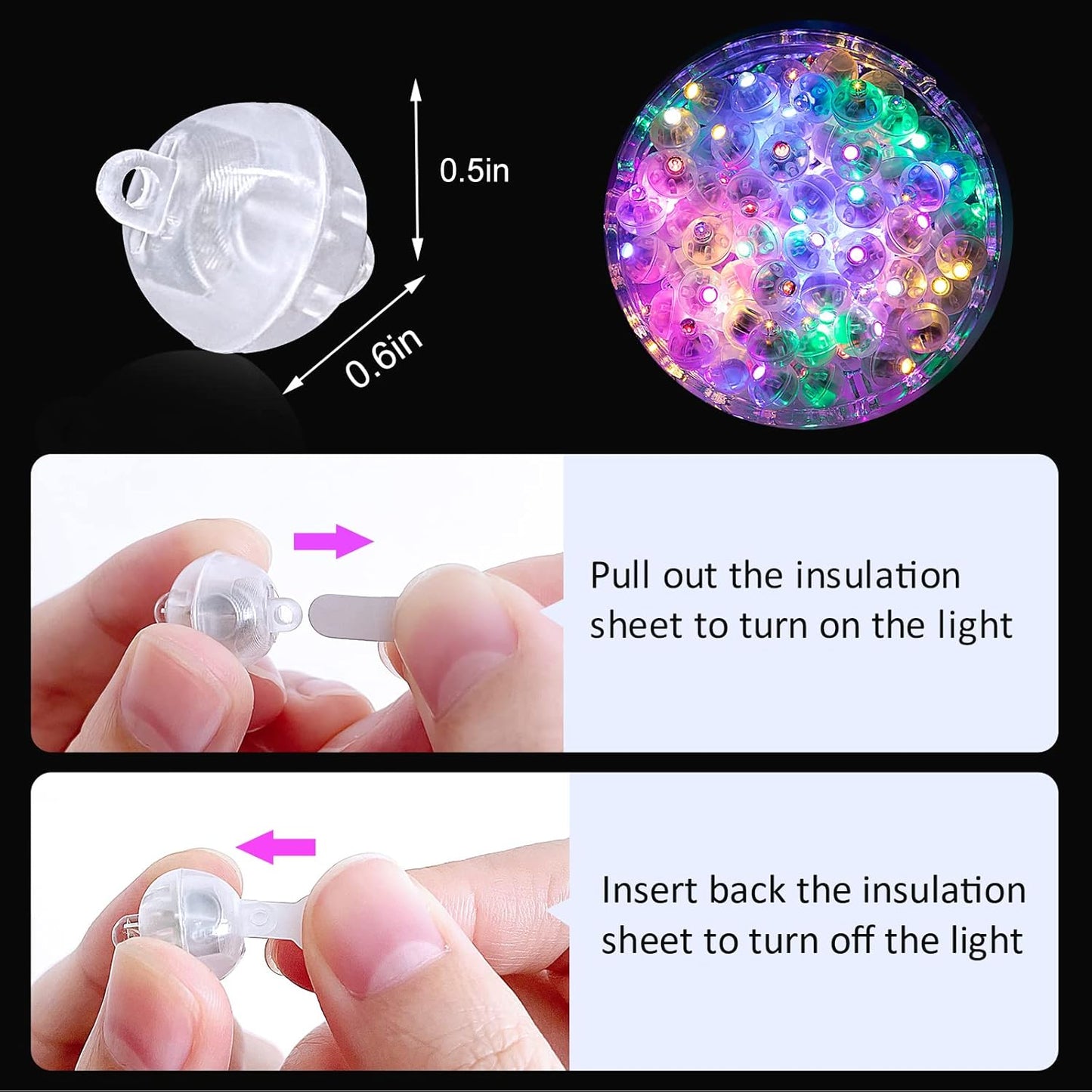 ZGWJ 100PCs Mini Led Lights for Paper Lantern, Led Balloons Light up Balloons for Neon Party Lights Easter Eggs Christmas Halloween Birthday Party Wedding Decoration