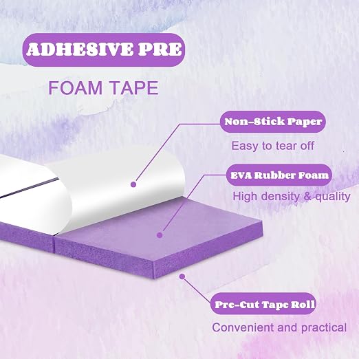 168 Pcs Foam Tape Craft Double Sided Precut 3/4 X 1/2 Inch 3D Adhesive Foam