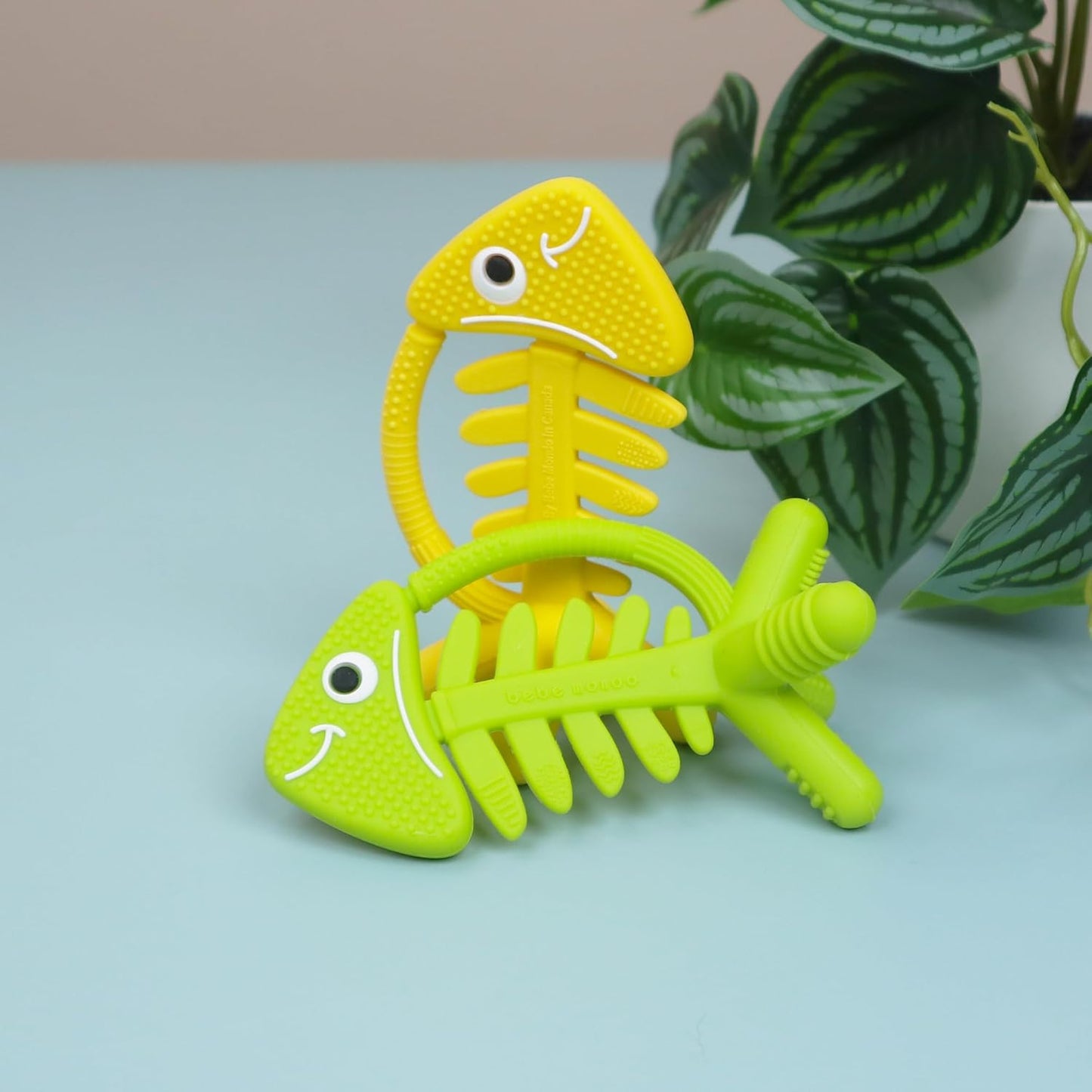 3in1 Infant Toys, Baby Teething Toys 0-3-6-12 Months, Teethers for Babies 3-6 6-12 Months for Teething Relief,Easter Gifts,Silicone,Sensory Baby Toys 0-6 Months,USA Patent Pending,Fish,Green