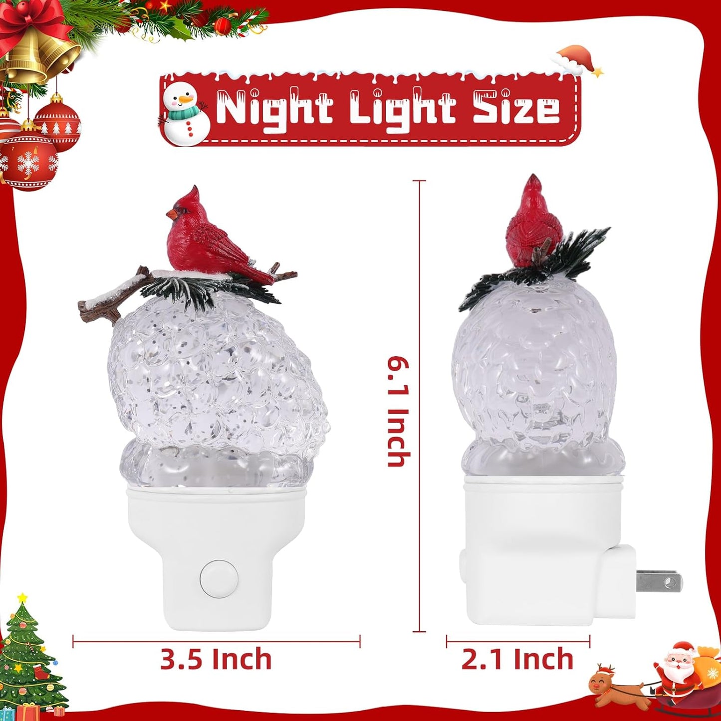 Christmas Night Light Plug into Wall Swirling Glitter USB Portable Christmas Decorative Night Light Decoration for Kids Adults Bedroom Kitchen Living Room Holiday Decor (Pinecone)