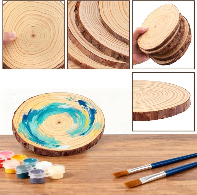 FSWCCK 6 PCS Unfinished Wood Slices