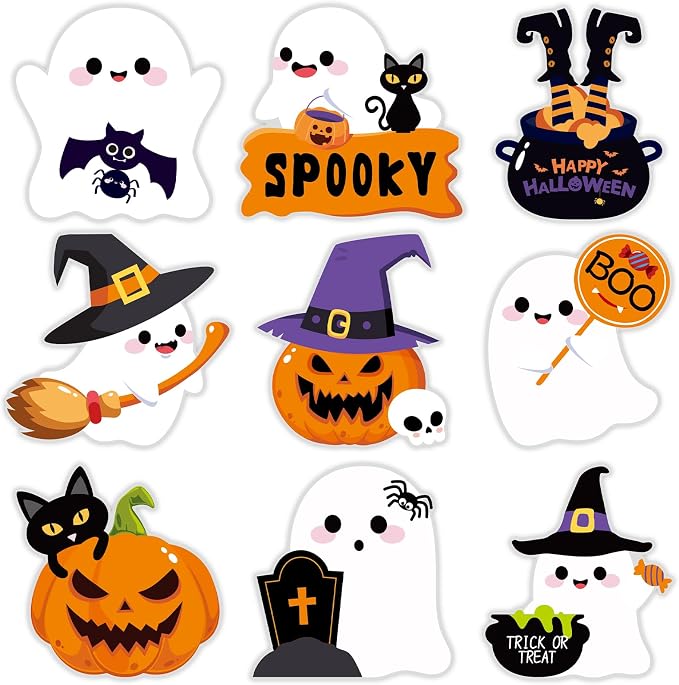 54Pcs Halloween Ghost Cutouts, Classroom Halloween Bulletin Board Decorations